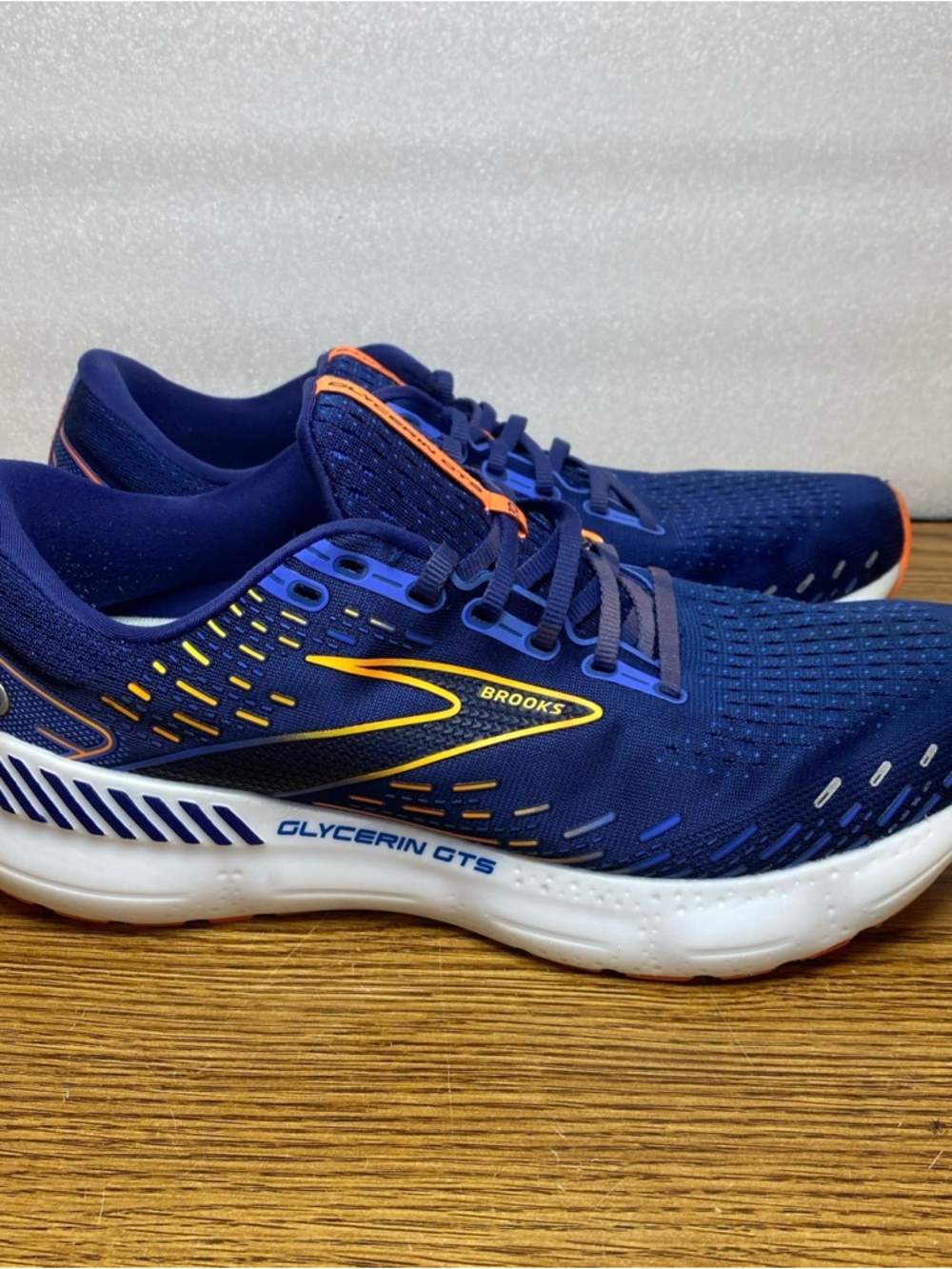 Brooks Glycerin 20 Blue Orange Athletic Low Running Shoes Sneaker Men Size 11.5D